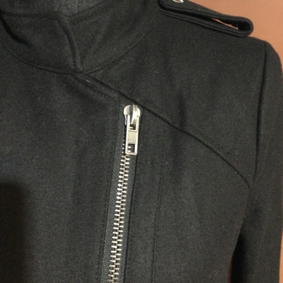 ASOS black wool/leather 2 in 1 coat size small - Picture 15 of 16